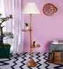 White Jute Conical Wooden Floor Lamp