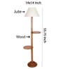 White Jute Conical Wooden Floor Lamp