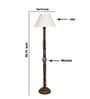 White Jute Conical Wooden Floor Lamp