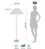 White Jute Coolie Shade Floor Lamp Steel Base