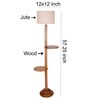 White Jute Drum Wooden Floor Lamp