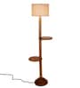 White Jute Drum Wooden Floor Lamp