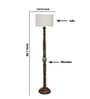 White Jute Drum Wooden Floor Lamp