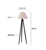 White Jute Drum Shade With Wooden Tripod Lamp(14X14X56 Inches)
