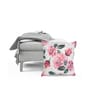 White Jute Floral 16x16 inches Cushion Cover (5Pc)