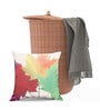 White Jute Floral 40x40 inches Cushion Covers Set of 5