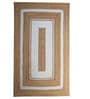 White Geometric Jute 5 ft x 7 ft Hand Woven Carpet