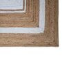 White Geometric Jute 5 ft x 7 ft Hand Woven Carpet