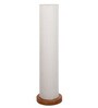 White Jute Parchment Shade Column Floor Lamp With Wood Base