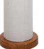 White Jute Parchment Shade Column Floor Lamp With Wood Base