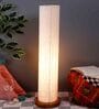 White Jute Parchment Shade Column Floor Lamp With Wood Base