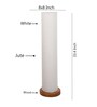 White Jute Parchment Shade Column Floor Lamp With Wood Base