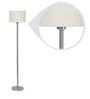 White Jute Shade Floor Lamp with Steel Base