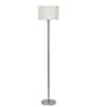 White Jute Shade Floor Lamp with Steel Base