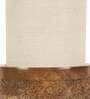 White Jute Shade Table Lamp With Wood Base