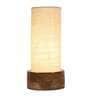 White Jute Shade Table Lamp With Wood Base