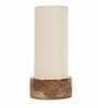 White Jute Shade Table Lamp With Wood Base
