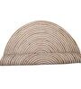 White Geometric Jute 3 ft x 3 ft Hand Woven Round Carpet