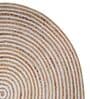 White Geometric Jute 3 ft x 3 ft Hand Woven Round Carpet