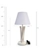 White Fabric Shade Table Lamp with White Base