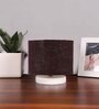 White Jute Table Lamp with White wood base -35