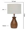 White Jute Table Lamp With Wood Base