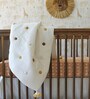 White Kendi Cotton Reversible Kids Blanket