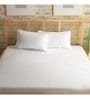 Cream 100% Cotton 300Tc King Size Bedsheet With 2 Pillow Covers