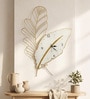 White Leaf Metal Wall Clock