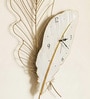 White Leaf Metal Wall Clock