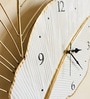 White Leaf Metal Wall Clock