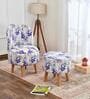 White Leaf Vector Printed Chair & Stool