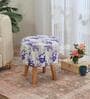White Leaf Vector Printed Chair & Stool