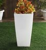 White Plastic Square Shaped Led Planter