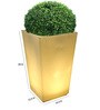 White Plastic Square Shaped Led Planter
