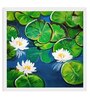 White Lily Pond Handmade Acrylic Paint On Canvas Unframed