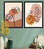 White Line Set Of 2 Framed Wall Art Print