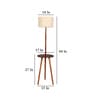 White Linen Shade  Floor Lamp With Brown Base