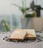 White Mango Wood (Set of 4) Resin & Brass Coasters