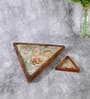 White Mango wood 10 Inch Triangle Appetizer Platters