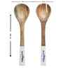 (Pack of 2) White & Brown Mango Wood Serving Spoon