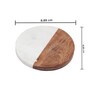 White Marble and Wood Set of 4 Table Coasters