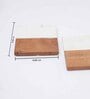 White Marble and Wood Set of 4 Table Coasters