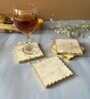 White Marble Set of 4 Table Coasters