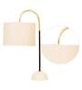 Emilia Beige Cotton Shade Night Lamp With Marble & Metal Base