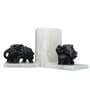 Eleplant Mother & Son Black Marble Dust Book End