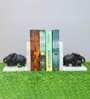 Eleplant Mother & Son Black Marble Dust Book End