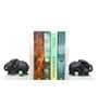 Eleplant Mother & Son Black Marble Dust Book End