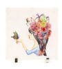White Marble Girl With Flowers Decorative Plate Showpiece