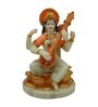 White Marble Handpainted Goddess Mata Saraswati Idol